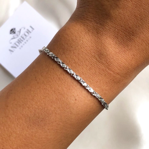 pulsera diseño exclusivo diamantada y facetada (cod p020)