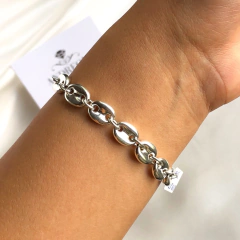 pulsera eslabón Gucci plata inflada (cod p026) - comprar online