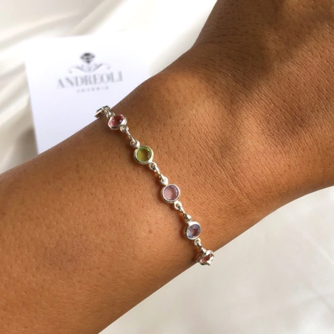 pulsera con cubics pastel (cod p037)