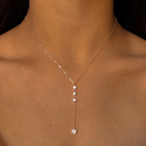 corbatero con cubics de Plata Rose (Cod C148)