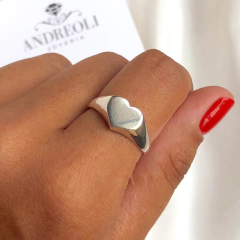 anillo sello corazon