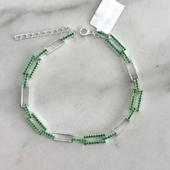 pulsera con cubics verdes (cod p246)