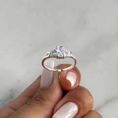 Anillo centro cubic diseño (Cod an767) - ANDREOLI JOYERIA 