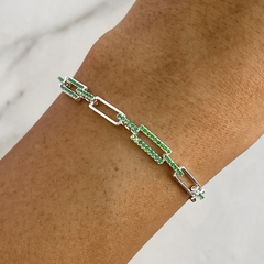 pulsera con cubics verdes (cod p246) en internet