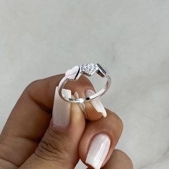 Anillo centro corazones con cubics (Cod an769) - comprar online