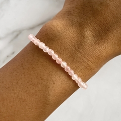 pulsera de cuarzo rosa 3mm (cod p212)