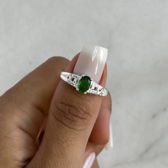 Anillo centro cubic verde (Cod an772) - comprar online