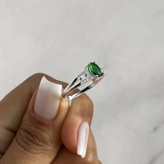 Anillo centro cubic verde (Cod an772) en internet