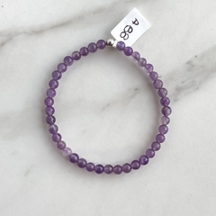 pulsera de amatista elastizada 4 mm (cod p207) - comprar online