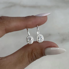 aros brisura con cubic ovalado (cod Ar1007)