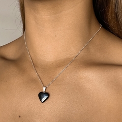 conjunto con dije corazon de turmalina - comprar online