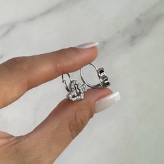 aros brisura corazon con cubics (cod Ar790) - comprar online