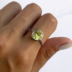 anillo centro cubic verde (cod an509)