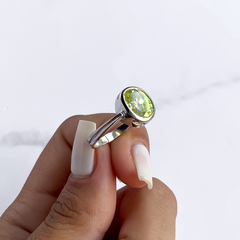 anillo centro cubic verde (cod an509) - comprar online