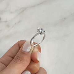 anillo medio sin fin centro cubic cuadrado (Cod an710) - ANDREOLI JOYERIA 