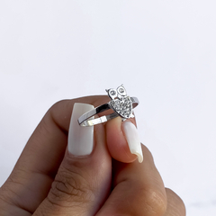 anillo centro buho con cubics (Cod an506) - comprar online
