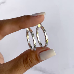 argollas facetadas (cod ar668) - ANDREOLI JOYERIA 