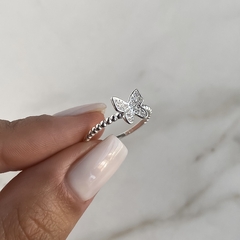 anillo mariposa con cubics (Cod an443) - tienda online