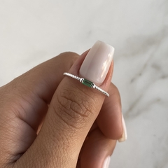 Anillo centro cubic carre verde (cod an449) en internet