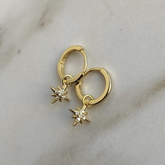 argollas con dije estrella y cubics desmontable (cod ar627) - comprar online