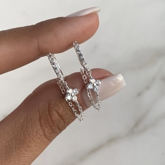 argollas con cadena y dije con cubics (cod ar625) - comprar online