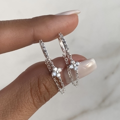 argollas con cadena y dije con cubics (cod ar625)