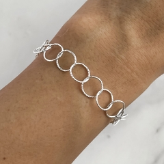 Pulsera eslabón circular facetada (Cod P271)