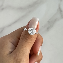 Anillo regulable con cubics engarzados (Cod an692) - ANDREOLI JOYERIA 