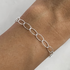 Pulsera eslabón oval facetado (Cod p270)