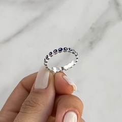 Anillo sin fin con ojos azules (Cod an689) - ANDREOLI JOYERIA 