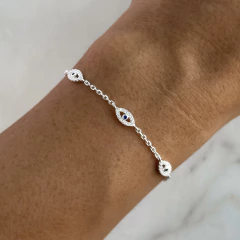Pulsera con ojos y cúbics (Cod p321)