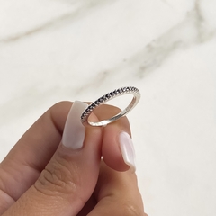 anillo medio sin fin con cubics negros (cod AN455) - comprar online