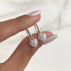 argollas con dije desmontable corazon con cubics (Cod AR635) en internet