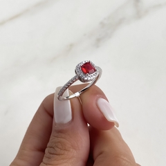 anillo centro cubic bordo (cod AN466) - ANDREOLI JOYERIA 