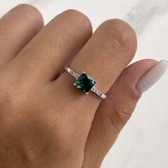 anillo centro cubic verde (cod AN465) en internet