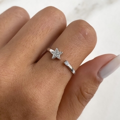 anillo estrella regulable con cubics (cod AN462)