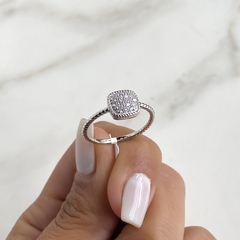 anillo centro cuadrado con cubics (cod AN460) - comprar online