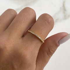anillo medio sin fin de plata gold (cod an457)