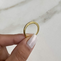 anillo medio sin fin de plata gold (cod an457) - comprar online