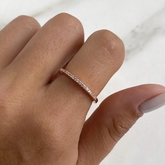 anillo medio sin fin de plata rose (Cod an456)