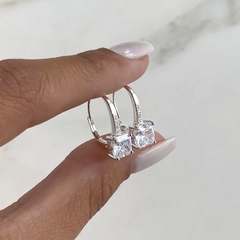 aros brisura con cubic carre (Cod ar640) - ANDREOLI JOYERIA 