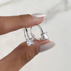 aros brisura con cubic carre (Cod ar640) en internet