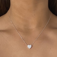 conjunto corazon con cubics pasante (cod c364)
