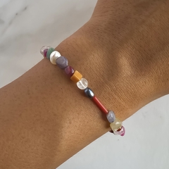 pulsera de piedras naturales rusticas varias (cod p213) - comprar online