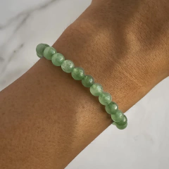 Pulsera de cuarzo verde 6mm (cod p204)