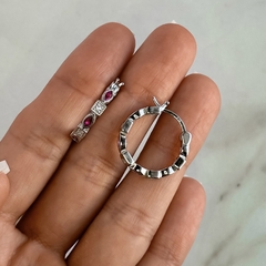 argollas diseño con cubics blancos y rosas (cod Ar799) - ANDREOLI JOYERIA 