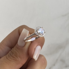 anillo medio sin fin con centro cubic (cod an494) - comprar online