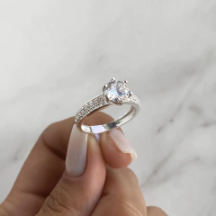 anillo medio sin fin con centro cubic (cod an492) - comprar online