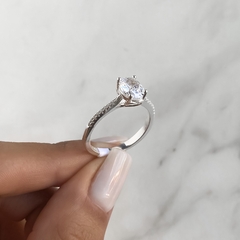 anillo medio sin fin con centro cubic (Cod an482) - comprar online