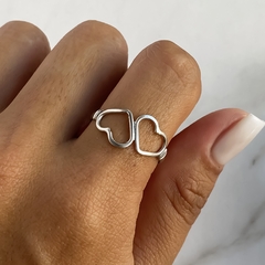 anillo con corazones calados (Cod an634)
